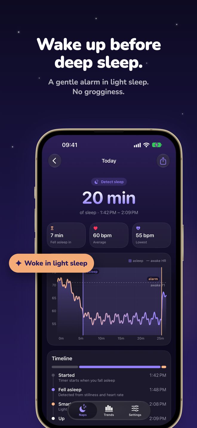 Wake up before deep sleep